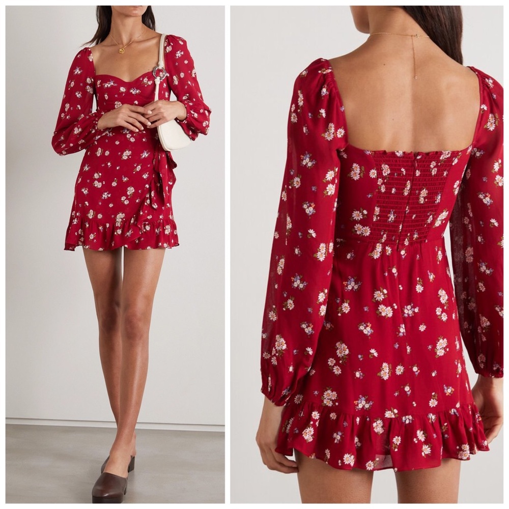 Reformation Cammi Long Sleeve Mini Dress Size 10